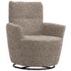 SESSEL in Chenille, Flachgewebe Hellbraun  - Hellbraun/Schwarz, Design, Textil/Metall (81/92/84cm) - Xora