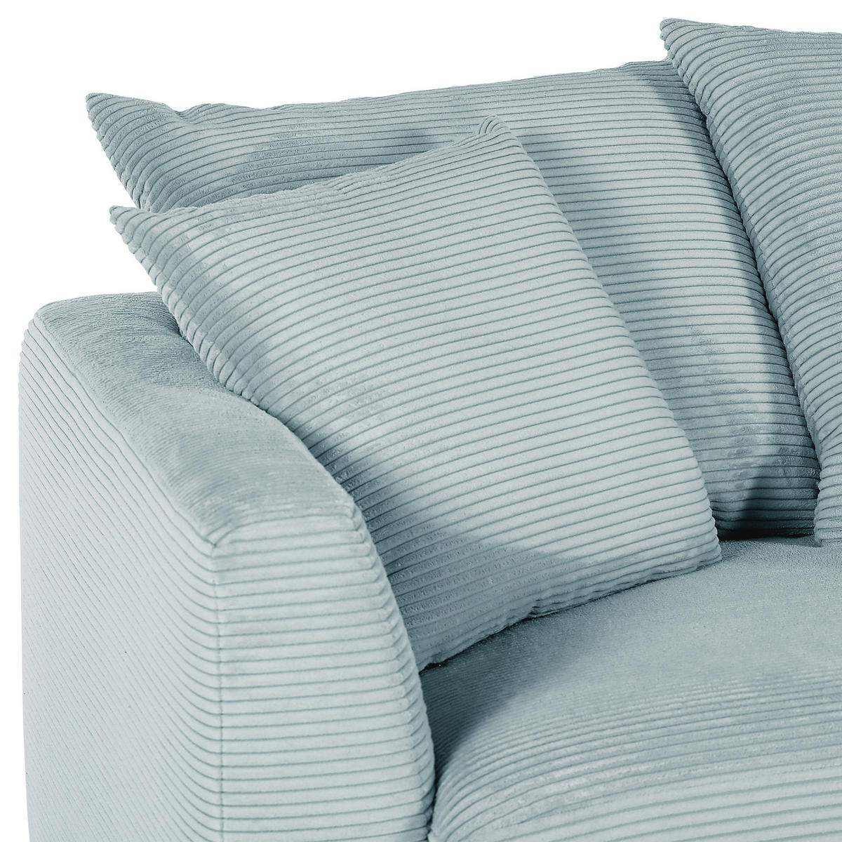 ECKSOFA in Cord Mintgrün  - Schwarz/Mintgrün, Design, Kunststoff/Textil (235/175cm) - home24