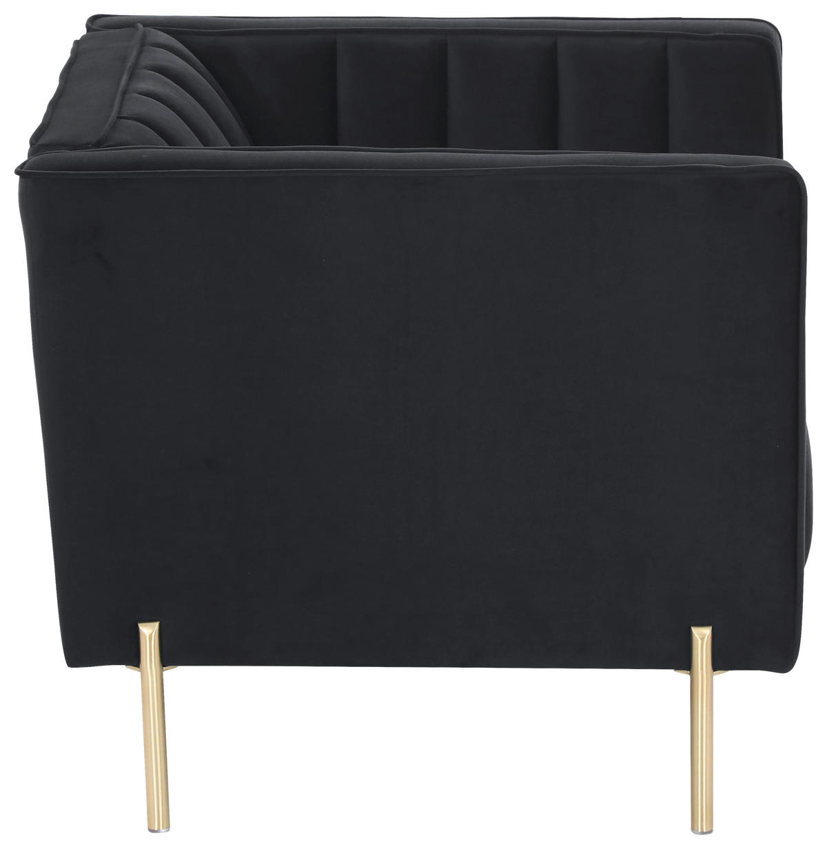 SESSEL in Samt Schwarz  - Goldfarben/Schwarz, Design, Textil/Metall (101/75/85cm) - Livetastic