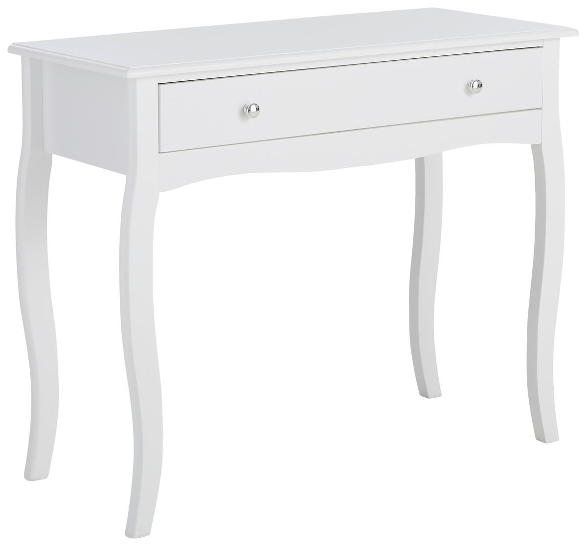 KONSOLENTISCH Pinie massiv Weiß  - Chromfarben/Weiß, Trend, Holz/Holzwerkstoff (90/75/40cm) - Landscape