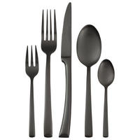 BESTECKSET 30-teilig Edelstahl  - Schwarz, MODERN, Metall - Echtwerk