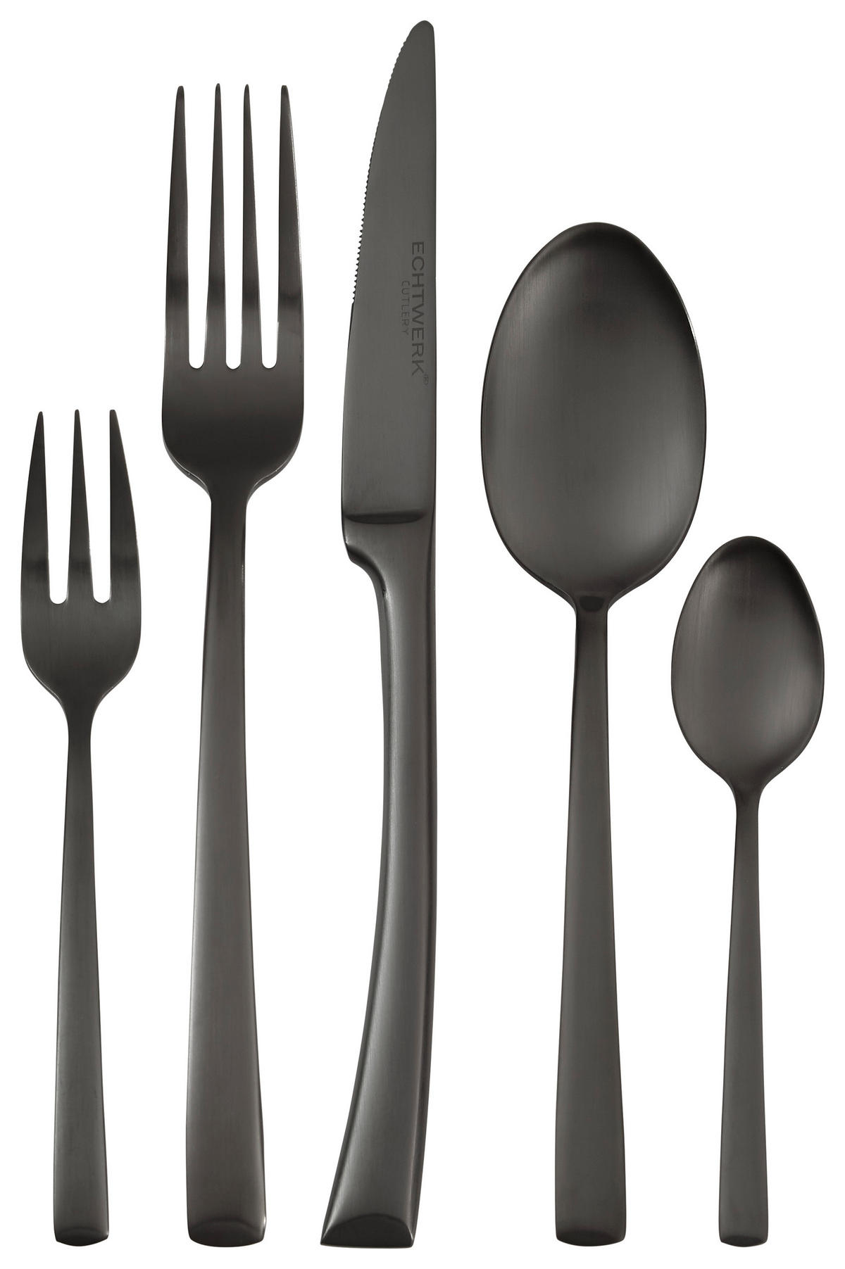 BESTECKSET 30-teilig Edelstahl  - Schwarz, MODERN, Metall - Echtwerk