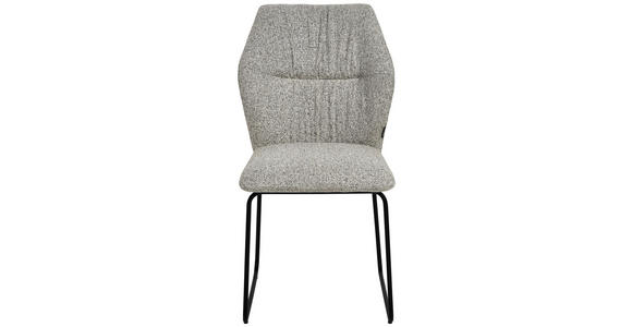 STUHL - Hellgrau/Schwarz, Design, Textil/Metall (49/89,5/65cm) - Novel