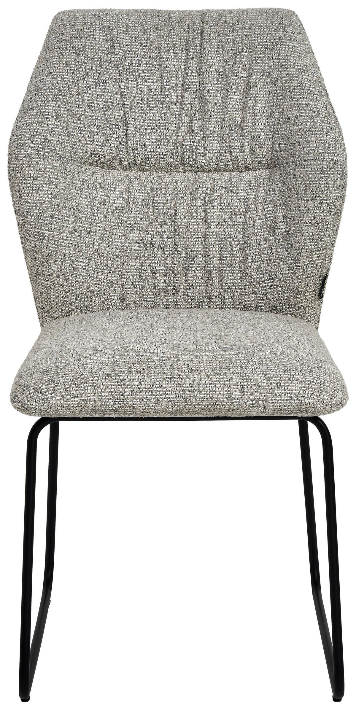 STUHL  in Eisen Mikrofaser Metall, Textil  - Hellgrau/Schwarz, Design, Textil/Metall (49/89,5/65cm) - Novel