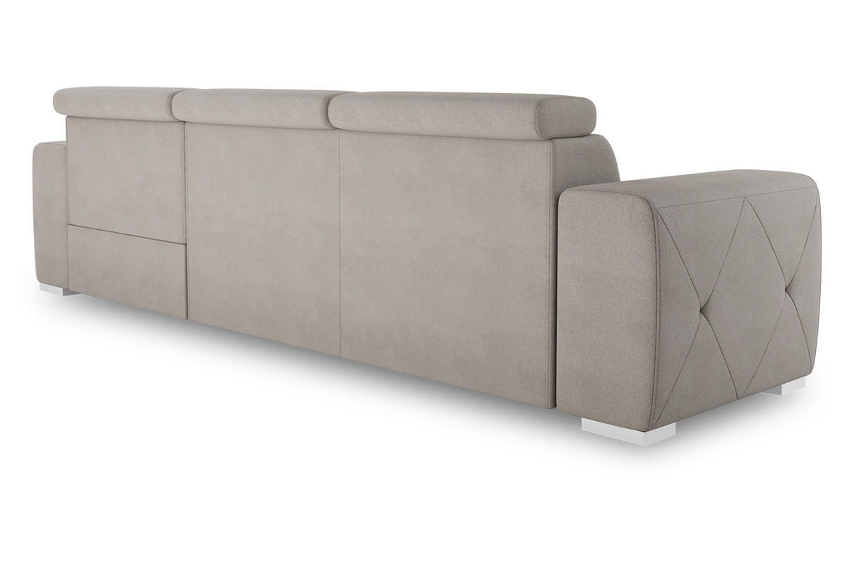 ECKSCHLAFSOFA in Creme Textil   - Silberfarben/Creme, Design, Textil (296/195cm) - MID.YOU