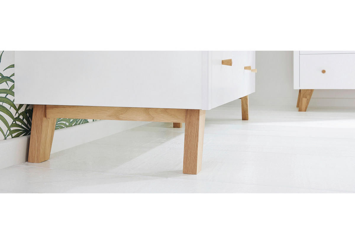 WICKELKOMMODE PINOLINO PAN Naturfarben, Weiß  - Eichefarben/Weiß, Design, Holz/Holzwerkstoff (100/100/56-78cm) - Pinolino