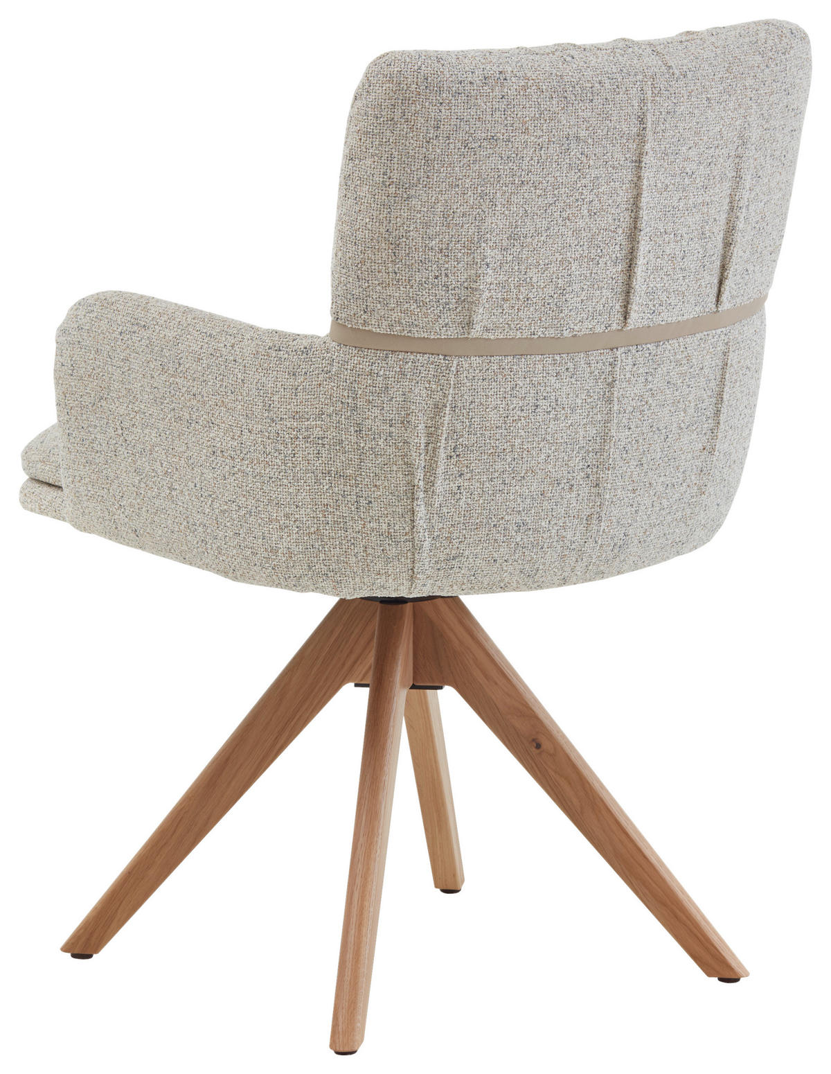 ARMLEHNSTUHL  Typenauswahl, Sitzfläche 360° drehbar, inklusive Armlehnen, Gestellauswahl, automatische Rückholfunktion Mikrofaser  Naturfarben  - Eichefarben/Naturfarben, Design, Holz/Textil (61/86/63cm) - Valdera