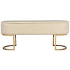 SITZBANK in Textil Creme  - Goldfarben/Creme, Design, Textil/Metall (40/42/105cm) - Kayoom