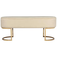 SITZBANK 40/42/105 cm Samt Creme Metall  - Goldfarben/Creme, Design, Textil/Metall (40/42/105cm) - Kayoom