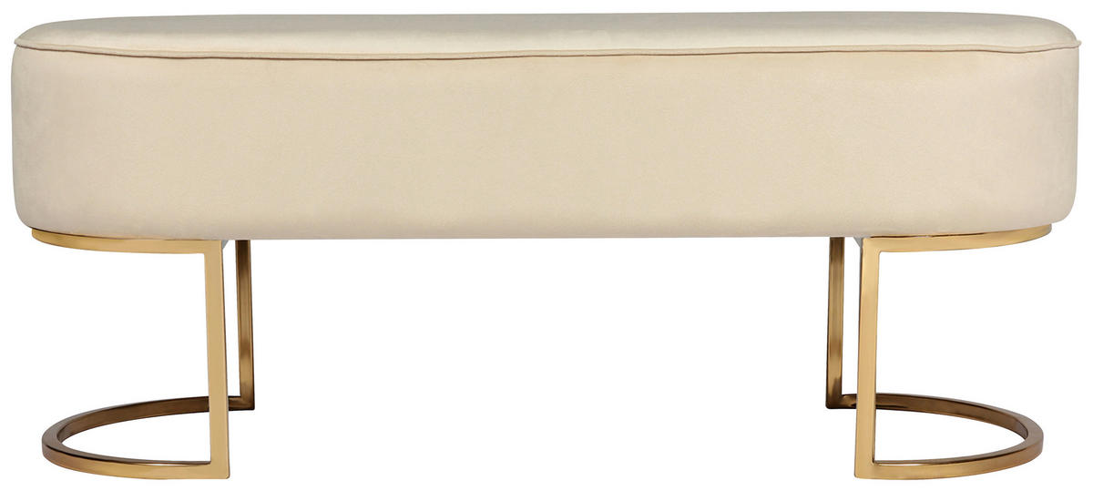 SITZBANK 40/42/105 cm Samt Creme Metall  - Goldfarben/Creme, Design, Textil/Metall (40/42/105cm) - Kayoom