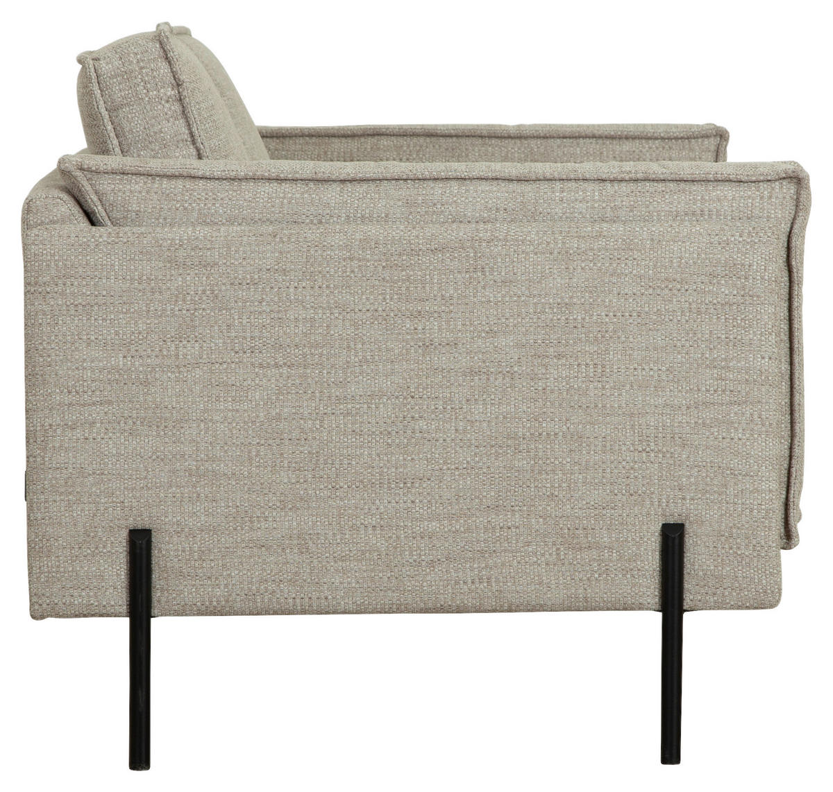 FÅTÖLJ i trä, metall, textil beige  - beige/svart, Design, metall/trä (115/79/91cm) - Welnova