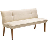 SITZBANK 160/85/66 cm Webstoff Eichefarben, Beige Eiche vollmassiv  - Eichefarben/Beige, Design, Holz/Textil (160/85/66cm) - Valdera