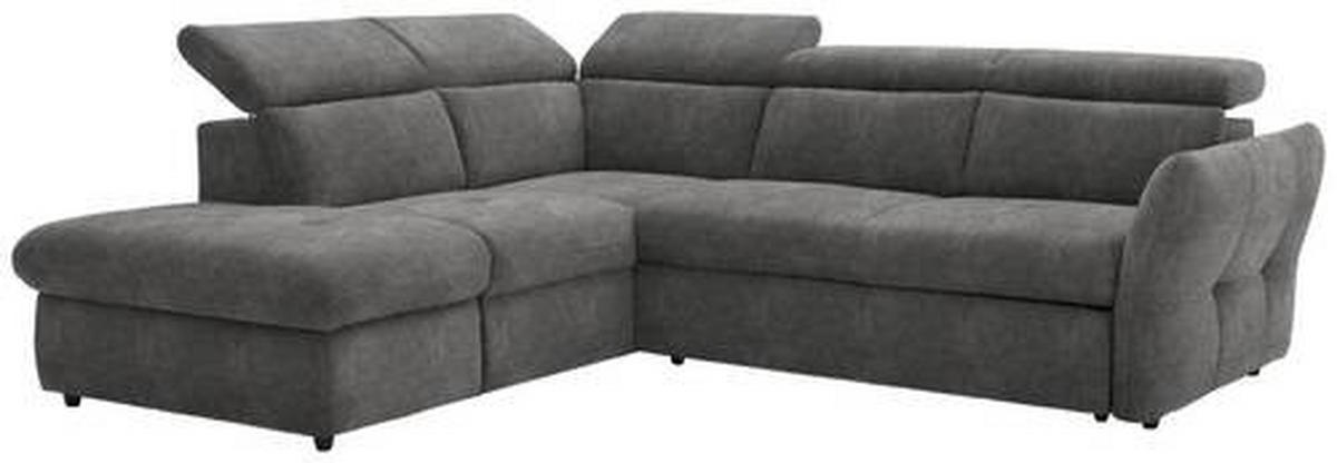 ECKSOFA in Mikrofaser Grau  224/254 cm  - Schwarz/Grau, Design, Kunststoff/Textil (224/254cm) - Stylife