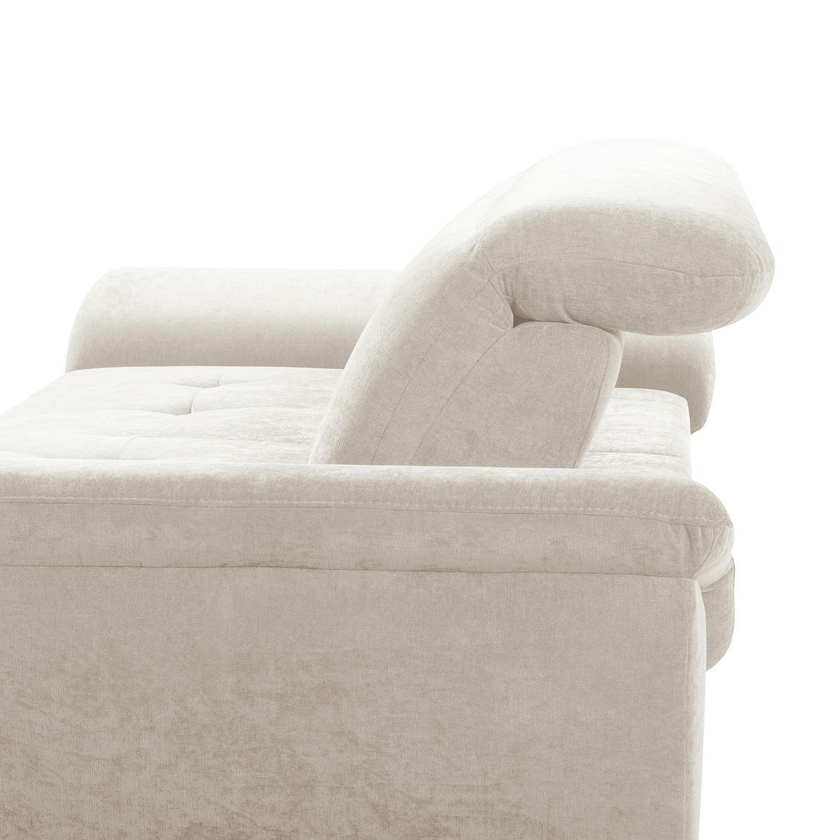 ECKSOFA  Webstoff Creme  - Creme/Schwarz, Design, Textil/Metall (268/195cm) - Livetastic