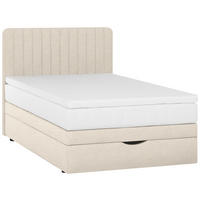 BOXSPRINGBETT 140/200 cm  in Beige  - Beige/Schwarz, KONVENTIONELL, Holzwerkstoff/Kunststoff (140/200cm) - Welnova