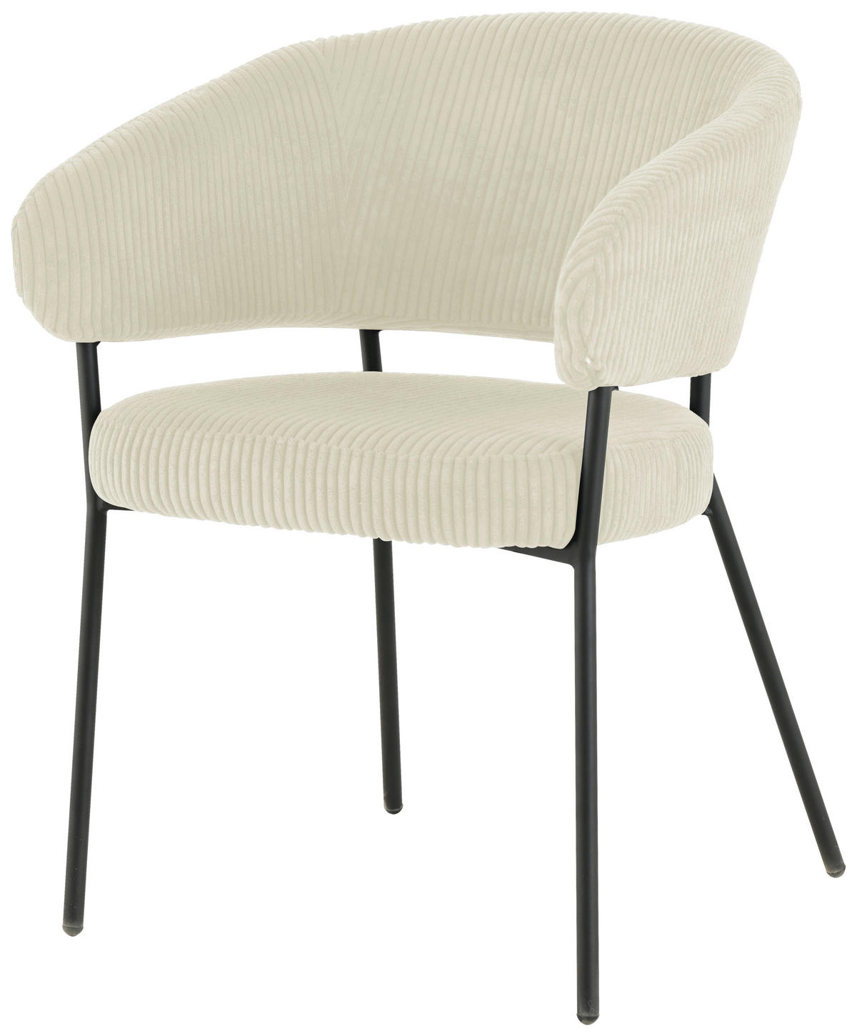 ARMLEHNSTUHL  in Eisen Cord  - Beige/Schwarz, LIFESTYLE, Holz/Textil (60/81/60cm) - Livetastic