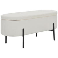 TRUHENBANK in Metall, Textil 95/43/36 cm  - Schwarz/Weiß, MODERN, Textil/Metall (95/43/36cm) - Novel