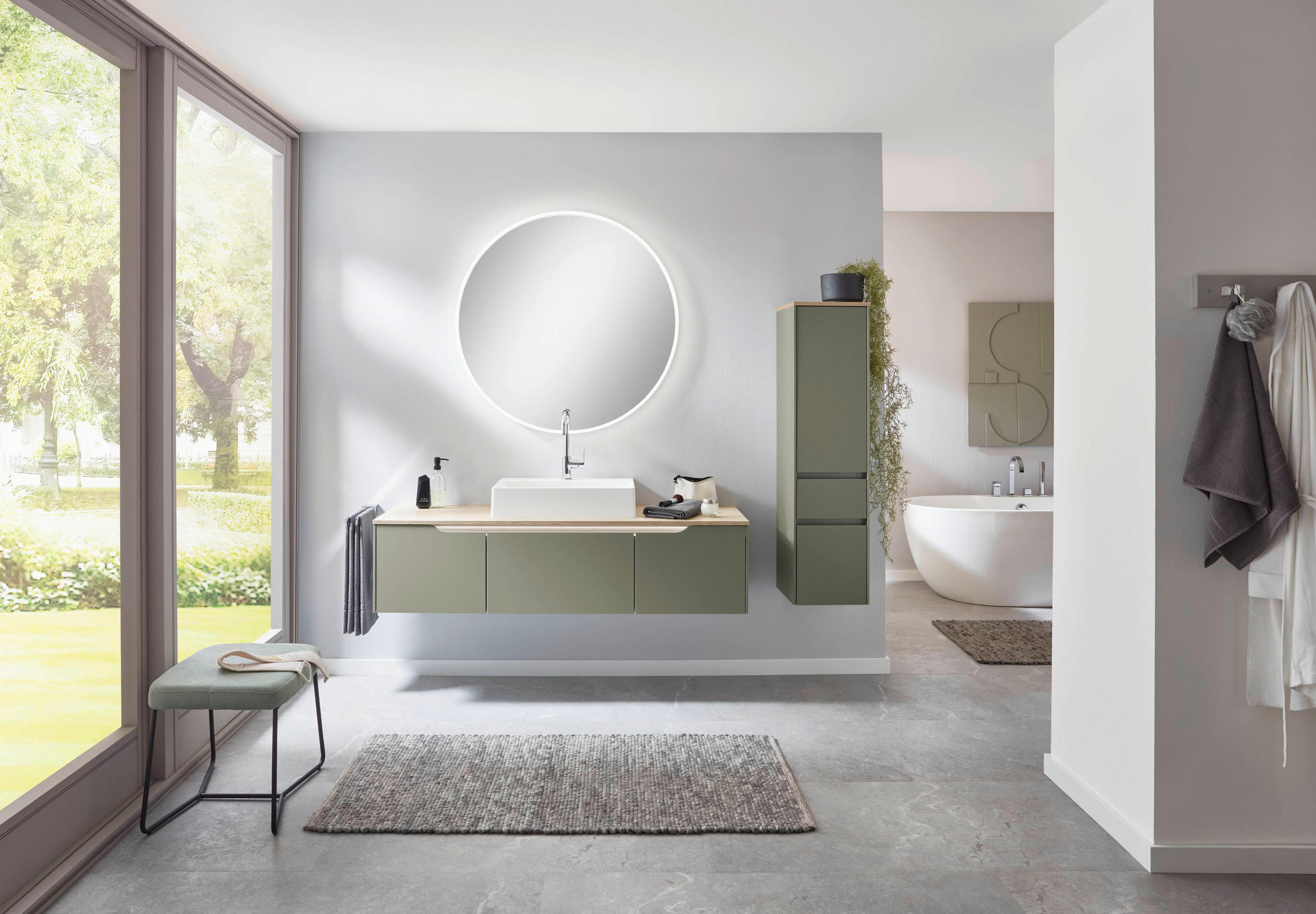 WASCHTISCHKOMBI 152 cm  - Edelstahlfarben/Eichefarben, MODERN, Holzwerkstoff/Stein (152cm) - Celina Home