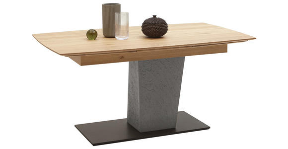 ESSTISCH Kerneiche massiv bootsförmig Anthrazit, Grau, Eichefarben - Eichefarben/Anthrazit, Natur, Holz/Metall (160(260)/88/95/76cm) - Valnatura