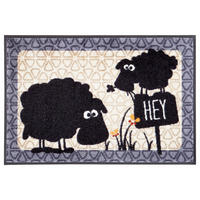 FUßMATTE 50/75 cm  - Beige/Schwarz, Basics, Kunststoff/Textil (50/75cm) - wash+dry