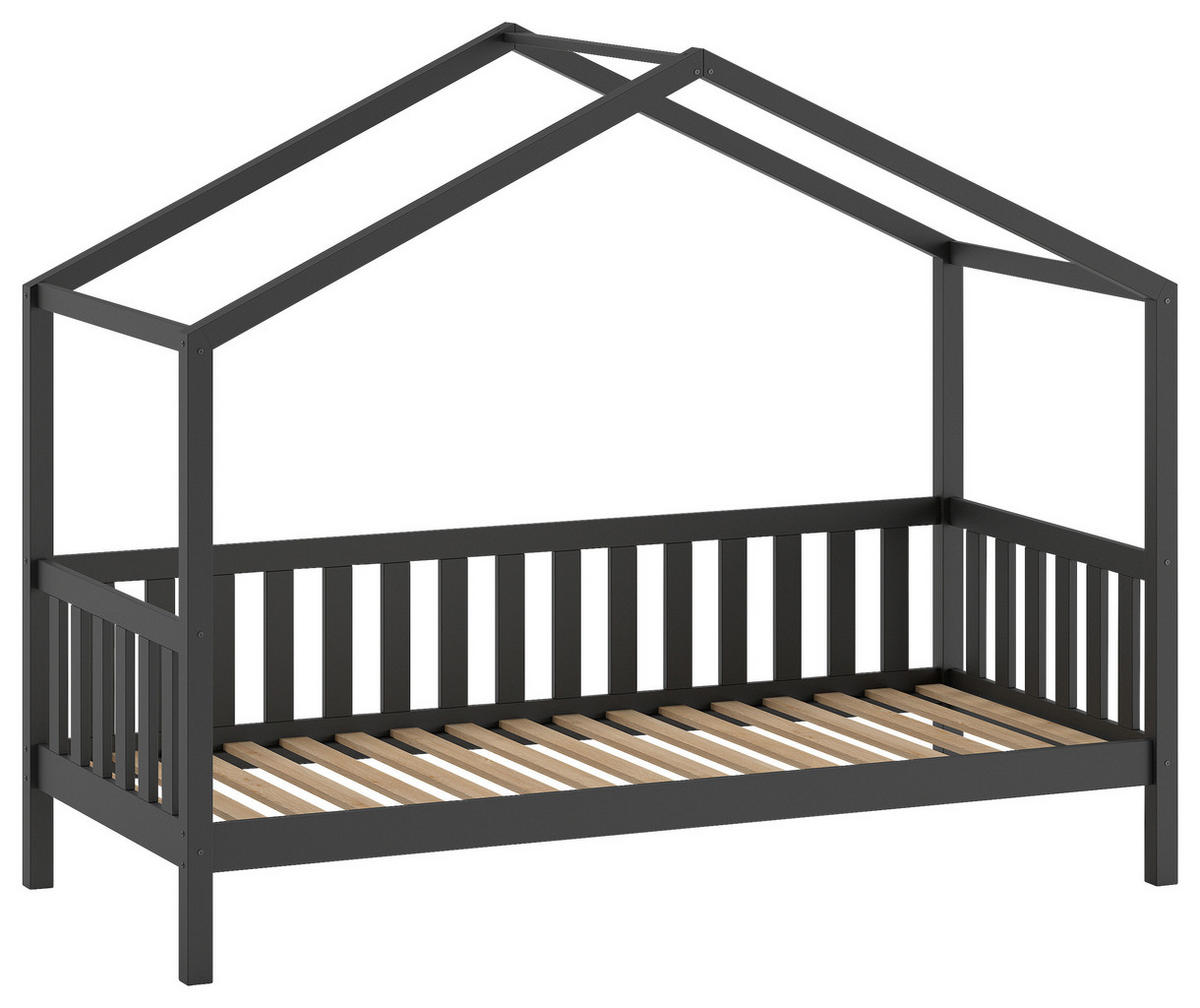HAUSBETT Rollrost 90/200 cm  in Anthrazit  - Anthrazit/Naturfarben, ROMANTIK / LANDHAUS, Holz (90/200cm) - MID.YOU