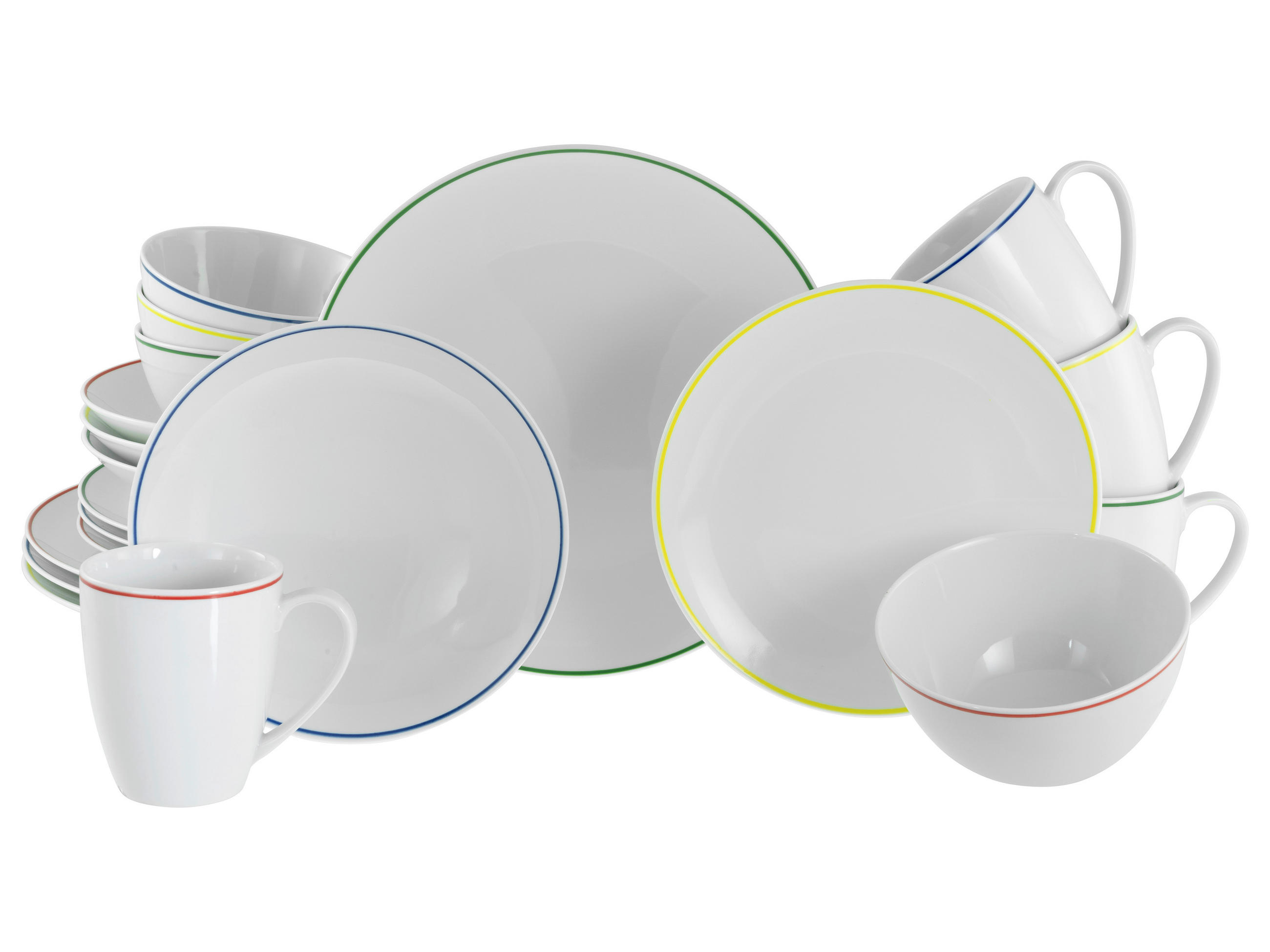 KOMBISERVICE Multicolor Luna Color Line 20-teilig 4 Personen  - Multicolor, Basics, Keramik (39/34/31cm) - Creatable