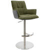 BARHOCKER in Grün, Schwarz, Edelstahlfarben  - Edelstahlfarben/Schwarz, Design, Holz/Textil (56/100/56cm) - Novel