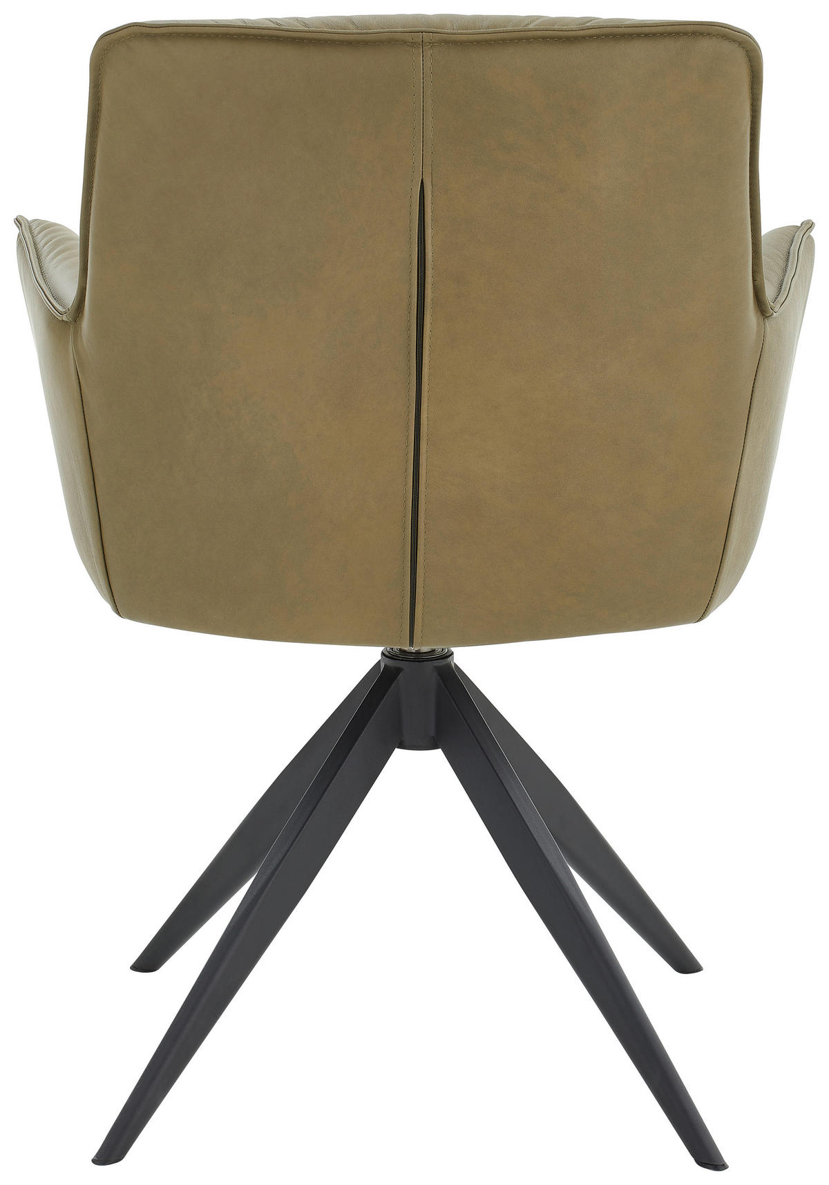 ARMLEHNSTUHL  in Eisen Echtleder pigmentiert  - Schwarz/Olivgrün, Design, Leder/Metall (59/89/63cm) - Dieter Knoll