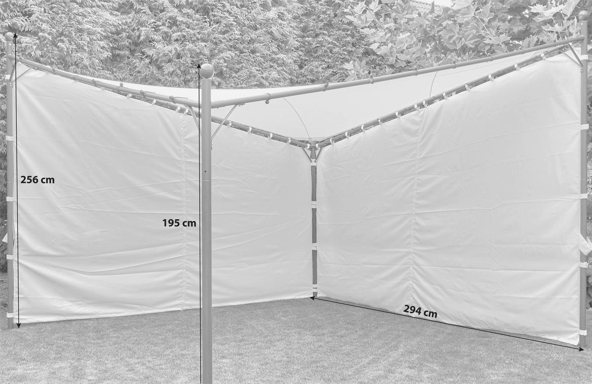 PAVILLON-SEITENTEIL   - Grau, KONVENTIONELL, Textil (300/256cm) - Siena Garden