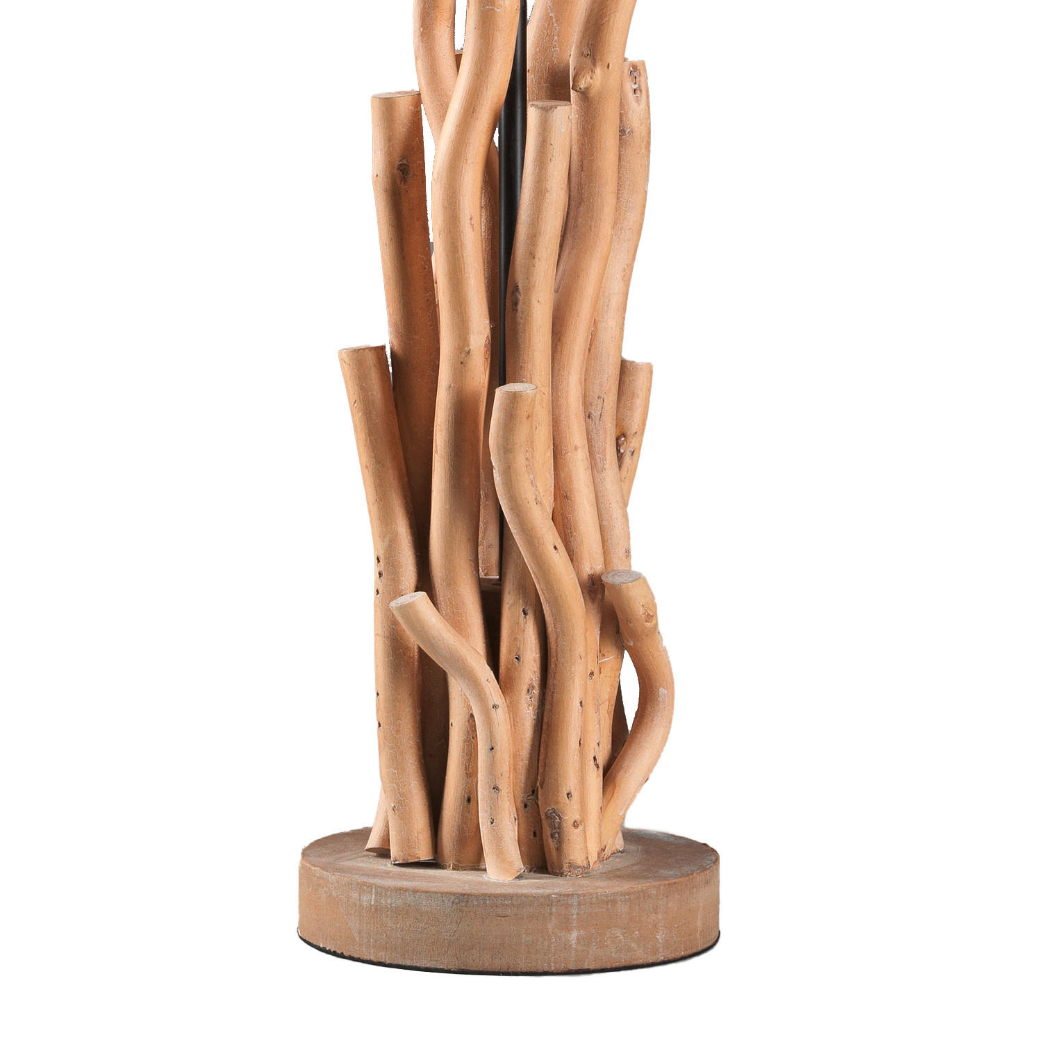 TISCHLEUCHTE 30/30/60 cm   - Weiß/Akaziefarben, Natur, Holz/Textil (30/30/60cm)