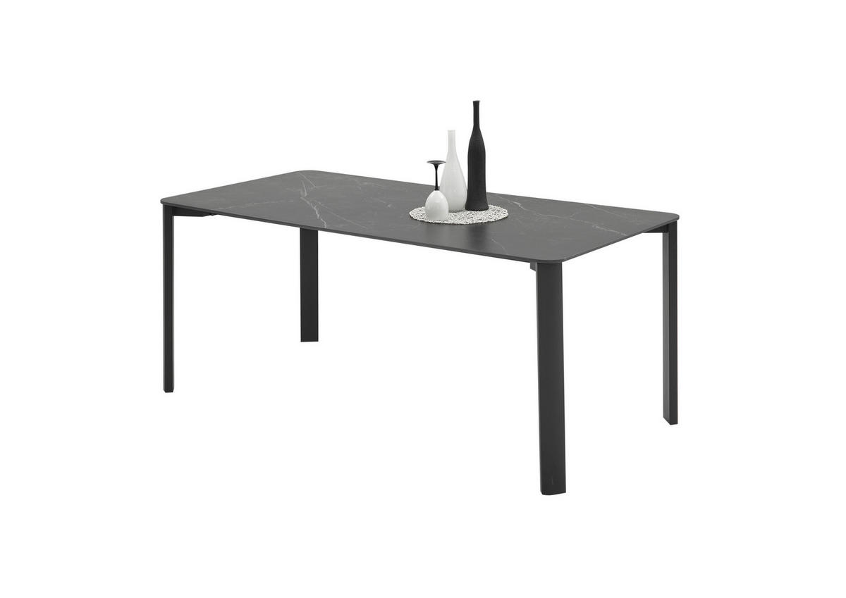 ESSTISCH in Keramik  - Schwarz, MODERN, Keramik/Metall (180/76/90cm) - MID.YOU