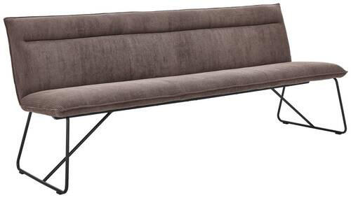 SITZBANK 220/88/66 cm Cord Taupe Metall  - Taupe/Schwarz, Design, Textil/Metall (220/88/66cm) - Johann Jakob
