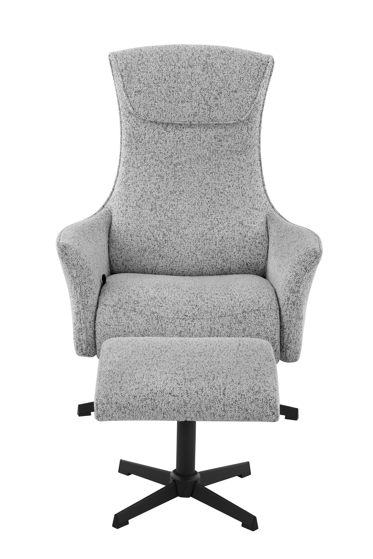 RELAXSESSELSET in Holz, Metall, Textil Hellgrau  - Hellgrau/Schwarz, Basics, Holz/Textil (76/110/85,5cm) - Welnova