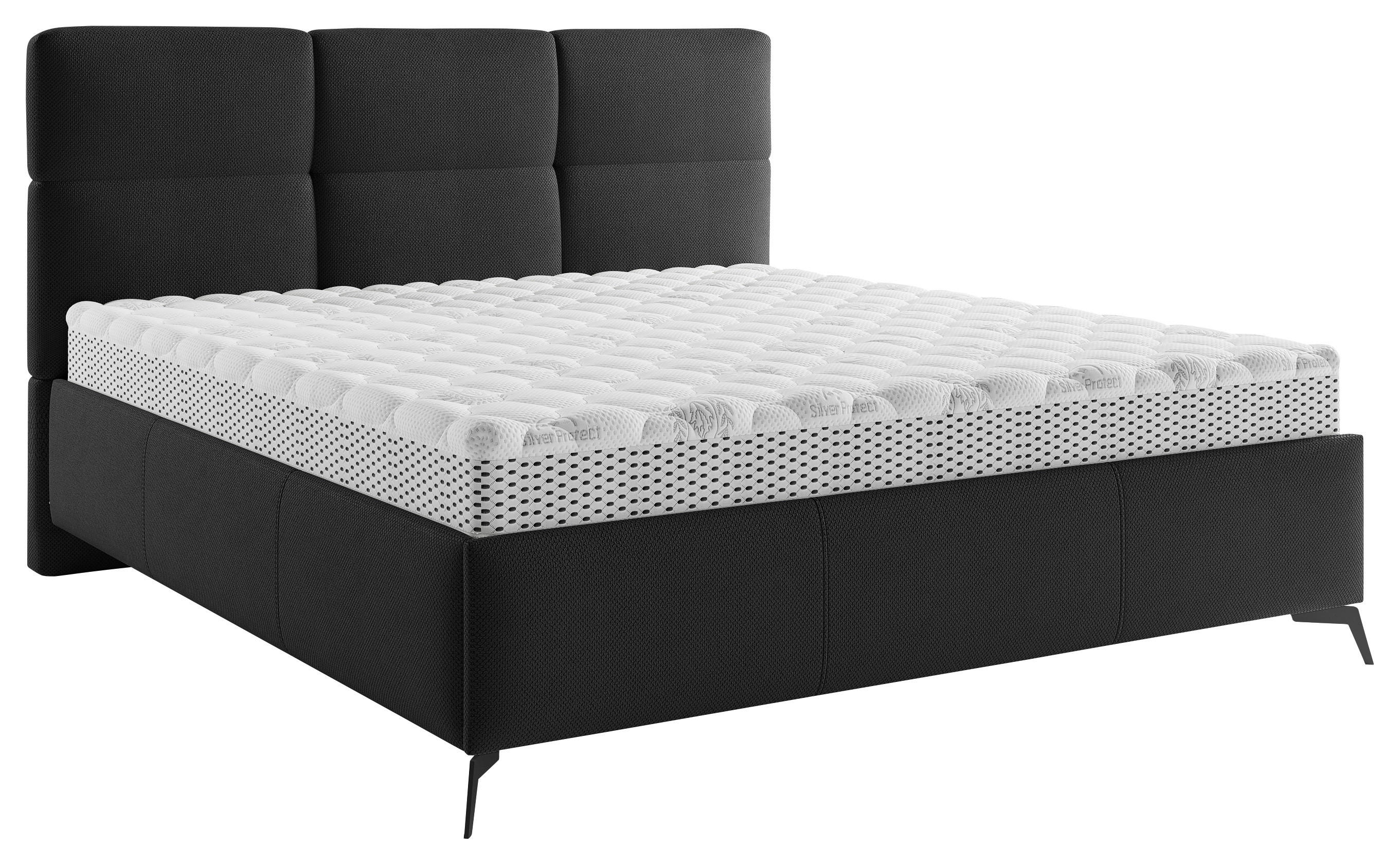 POLSTERBETT 180/200 cm  in Schwarz  - Schwarz/Bronzefarben, Modern, Holz/Textil (180/200cm) - Boxxx