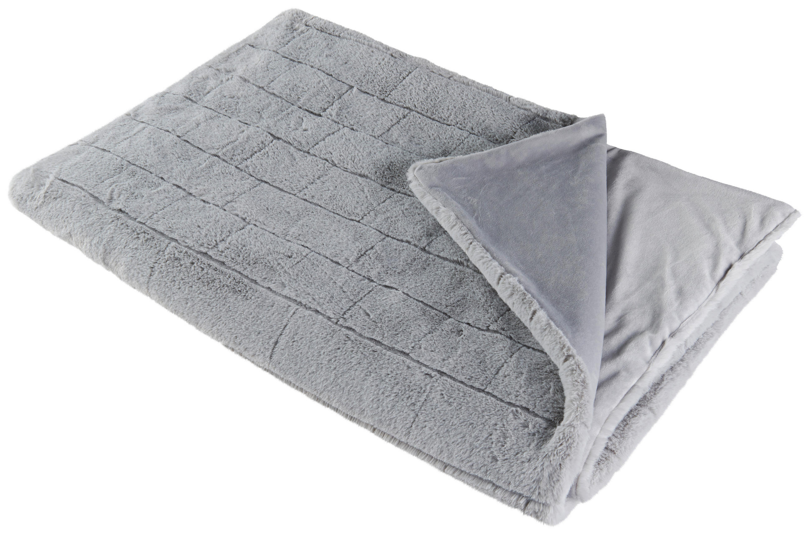 ĆEBE OD VEŠTAČKOG KRZNA 150/200 cm siva - siva, Konvencionalno, tekstil (150/200cm) - Dieter Knoll