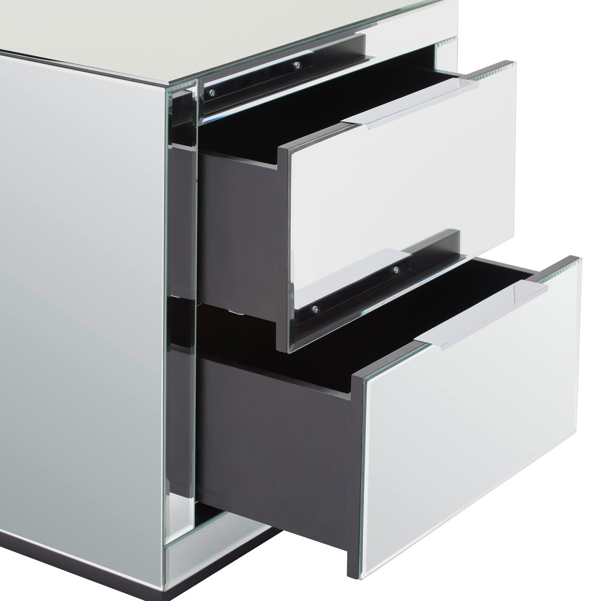 NACHTSCHRANK 50,3/51,5/40 cm  - Silberfarben, LIFESTYLE, Glas/Holzwerkstoff (50,3/51,5/40cm) - Xora