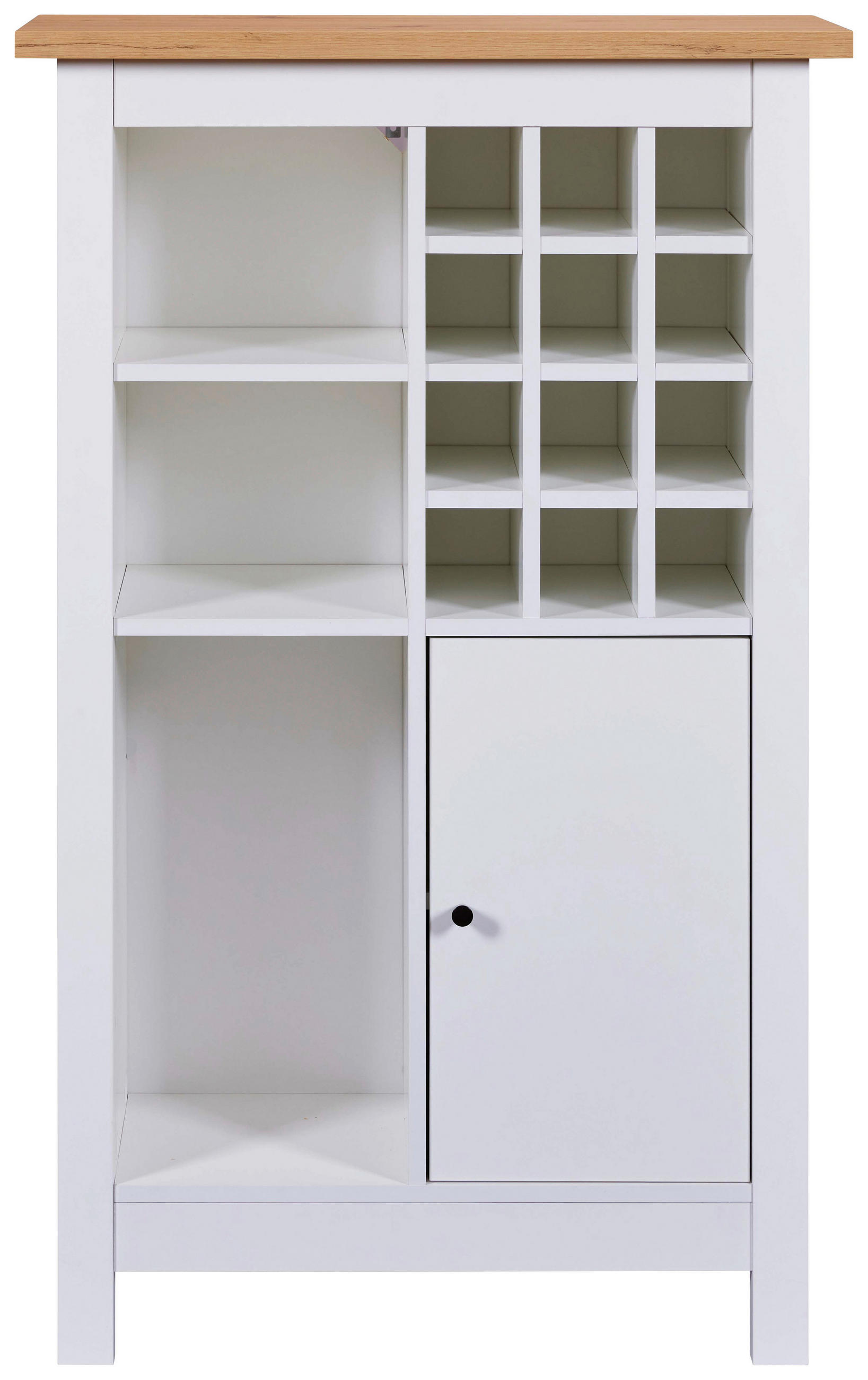 WEINSCHRANK 77/124/33 cm  - Schwarz/Weiß, Design, Holzwerkstoff/Metall (77/124/33cm) - Livetastic