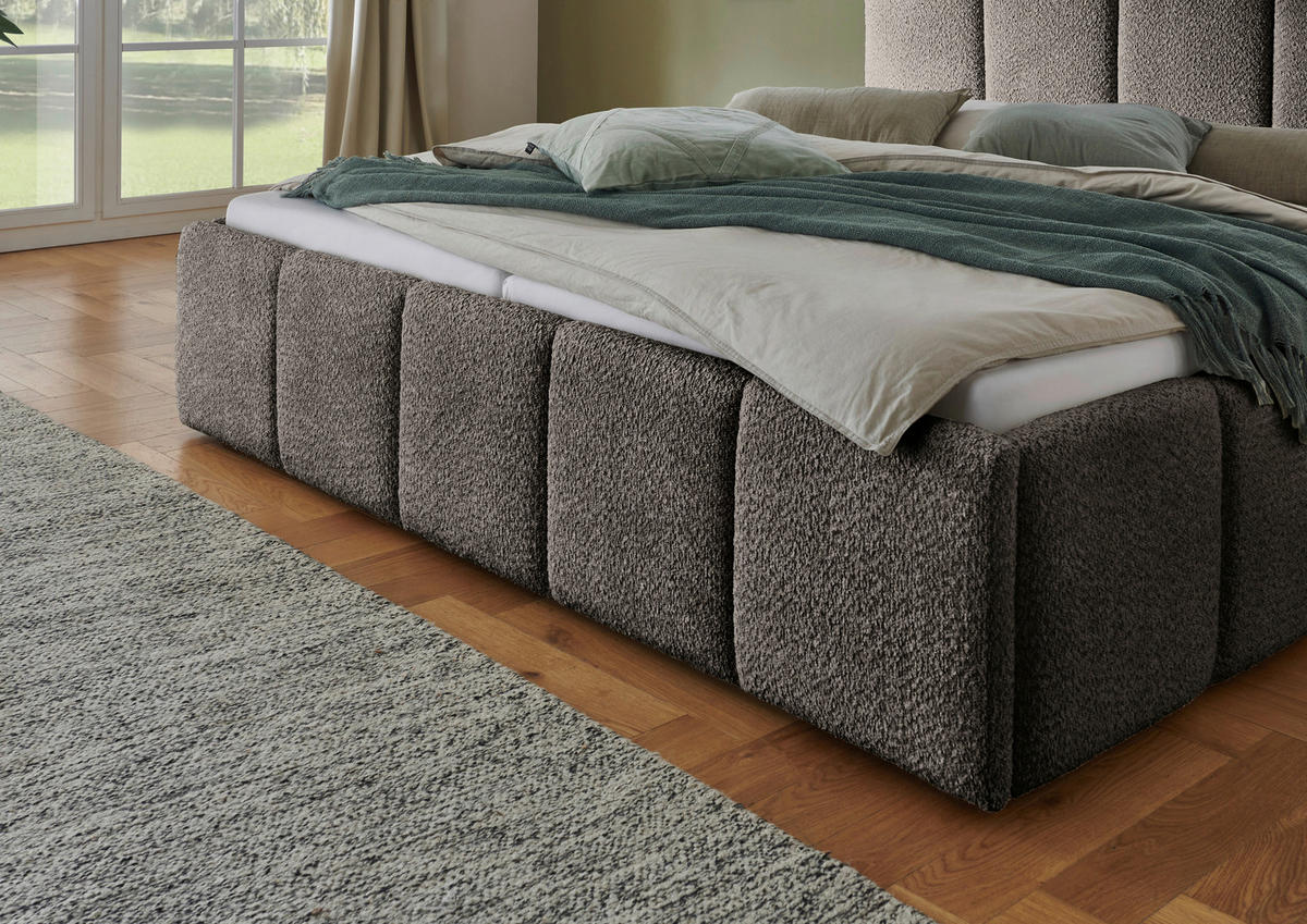 POLSTERBETT 180/200 cm  in Anthrazit  - Anthrazit/Schwarz, Design, Holz/Textil (180/200cm) - Xora