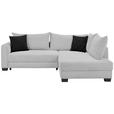 ECKSOFA in Cord Grau  - Anthrazit/Schwarz, KONVENTIONELL, Holz/Textil (267/181cm) - Carryhome