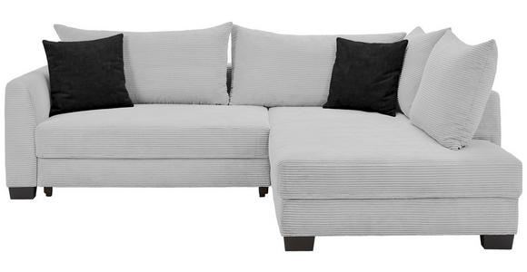 ECKSOFA in Cord Grau  - Anthrazit/Schwarz, KONVENTIONELL, Holz/Textil (267/181cm) - Carryhome