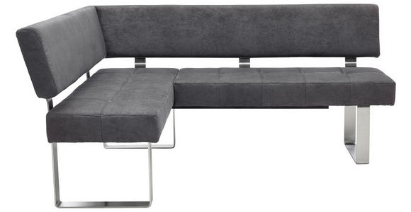 ECKBANK 137/182 cm in Anthrazit, Silberfarben - Edelstahlfarben/Anthrazit, Design, Textil/Metall (137/182cm) - Dieter Knoll