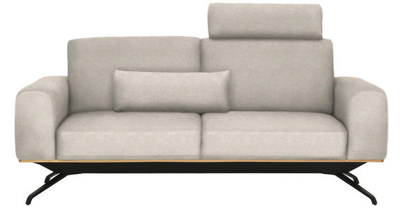 3-SITZER-SOFA Struktur Creme  - Creme/Schwarz, Design, Holz/Textil (196/85-104/95cm) - Novel