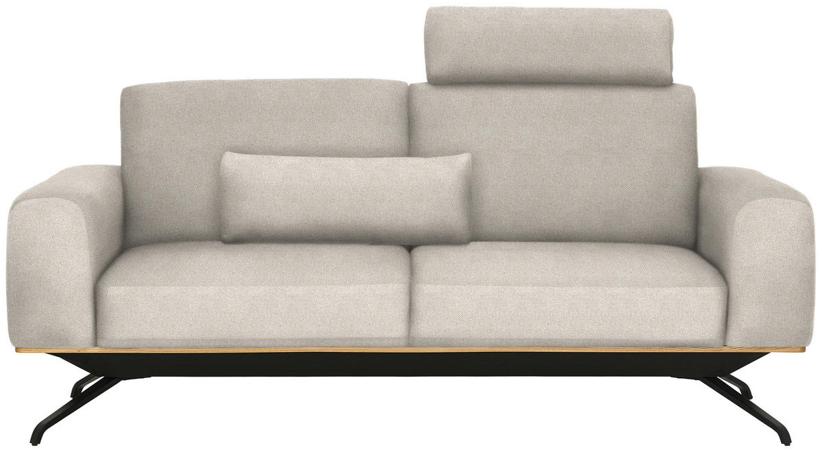 3-SITZER-SOFA Struktur Creme  - Creme/Schwarz, Design, Holz/Textil (196/85-104/95cm) - Novel