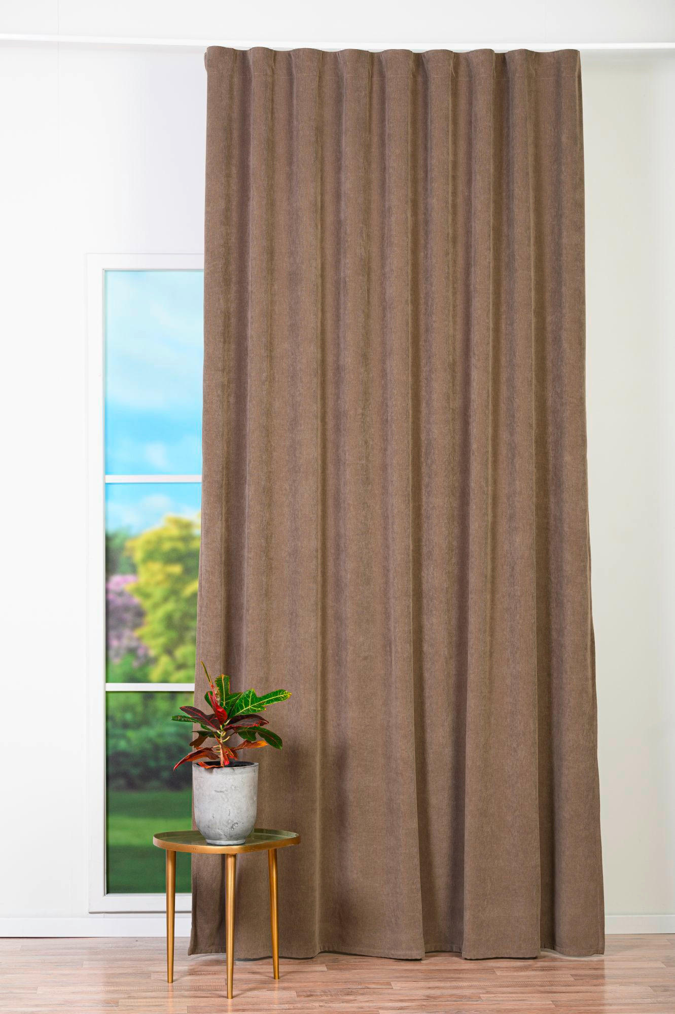 DRAPERIE CONFECțIONATĂ black-out (nu permite trecerea luminii)  - cappuccino, Basics, textil (24/31/4cm)
