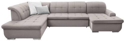SOFFA i flatväv taupe  - silver/taupe, Design, metall/textil (208/342/145cm) - Livetastic