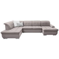 SOFFA i flatväv taupe  - silver/taupe, Design, metall/textil (208/342/145cm) - Livetastic