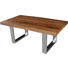COUCHTISCH Sheesham massiv rechteckig Edelstahlfarben, Sheeshamfarben - Edelstahlfarben/Sheeshamfarben, Design, Holz/Metall (110/60/43cm) - Carryhome