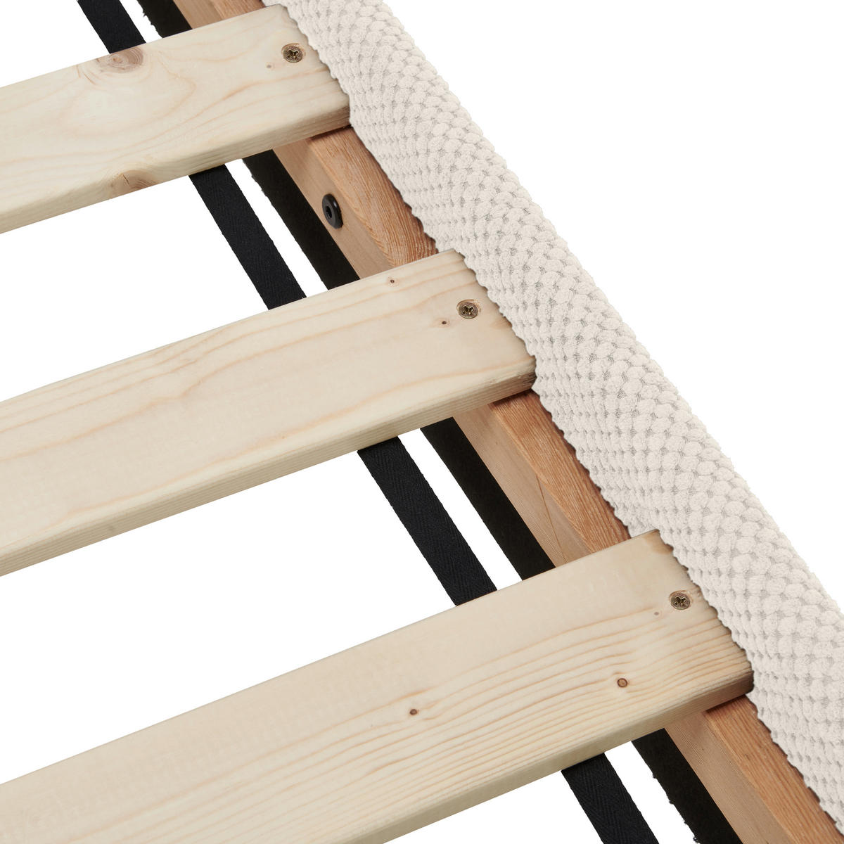 ČALÚNENÁ POSTEĽ, 180/200 cm, krémová - čierna/prírodná farba, Modern, drevo/textil (180/200cm) - Livetastic