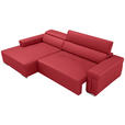 ECKSOFA DUA in Echtleder Rot  170/293 cm  - Chromfarben/Rot, Design, Leder/Metall (170/293cm) - Novel
