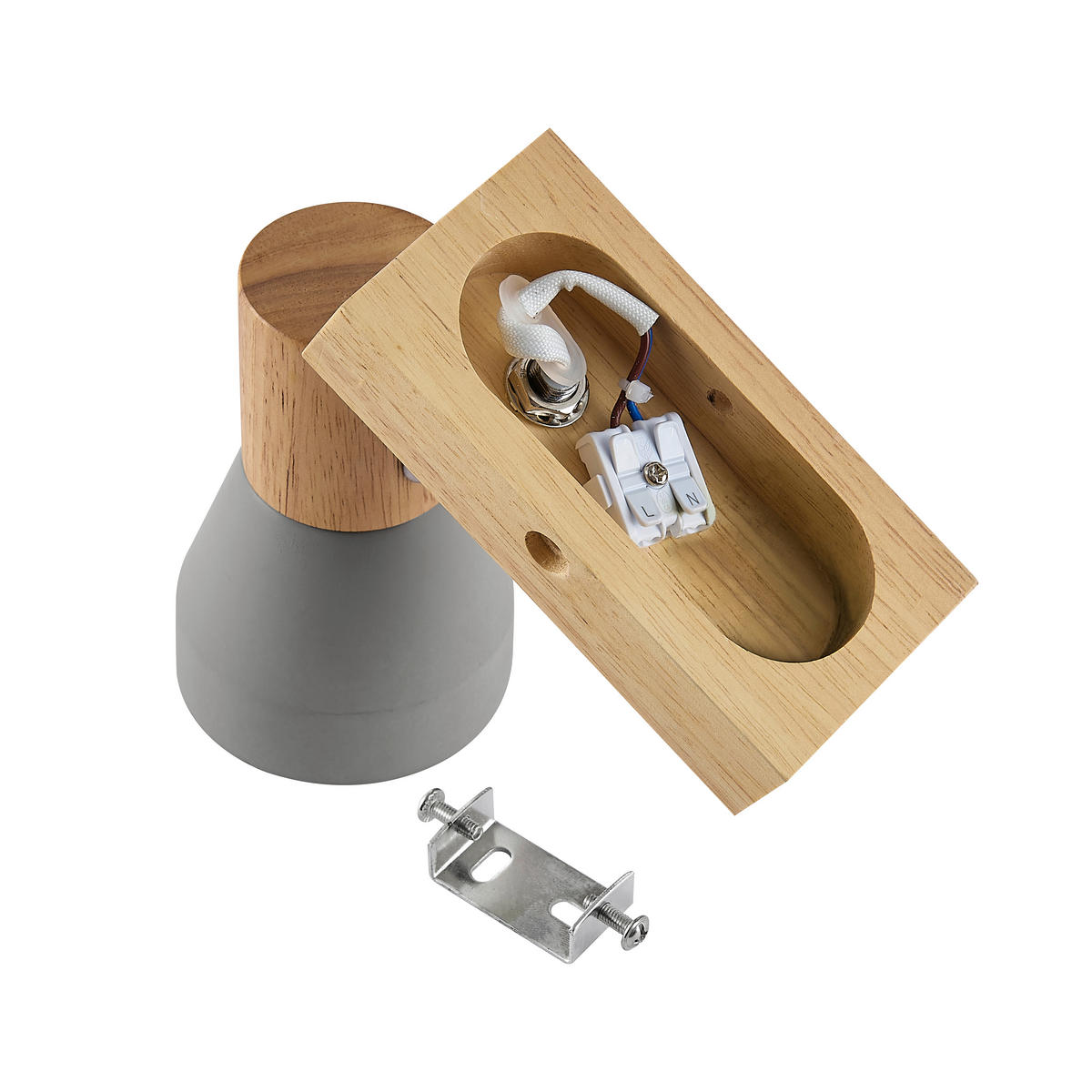 STRAHLER Alina 12,3/7,2/12 cm  - Eschefarben/Grau, Natur, Holz/Stein (12,3/7,2/12cm) - Novel